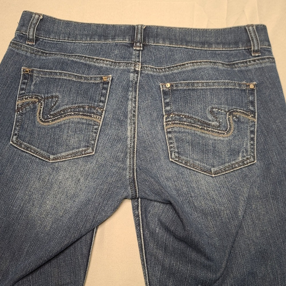White House Black Market Slim Ankle Jeans‎ Womens 6R Noir Rhinestone Embellished